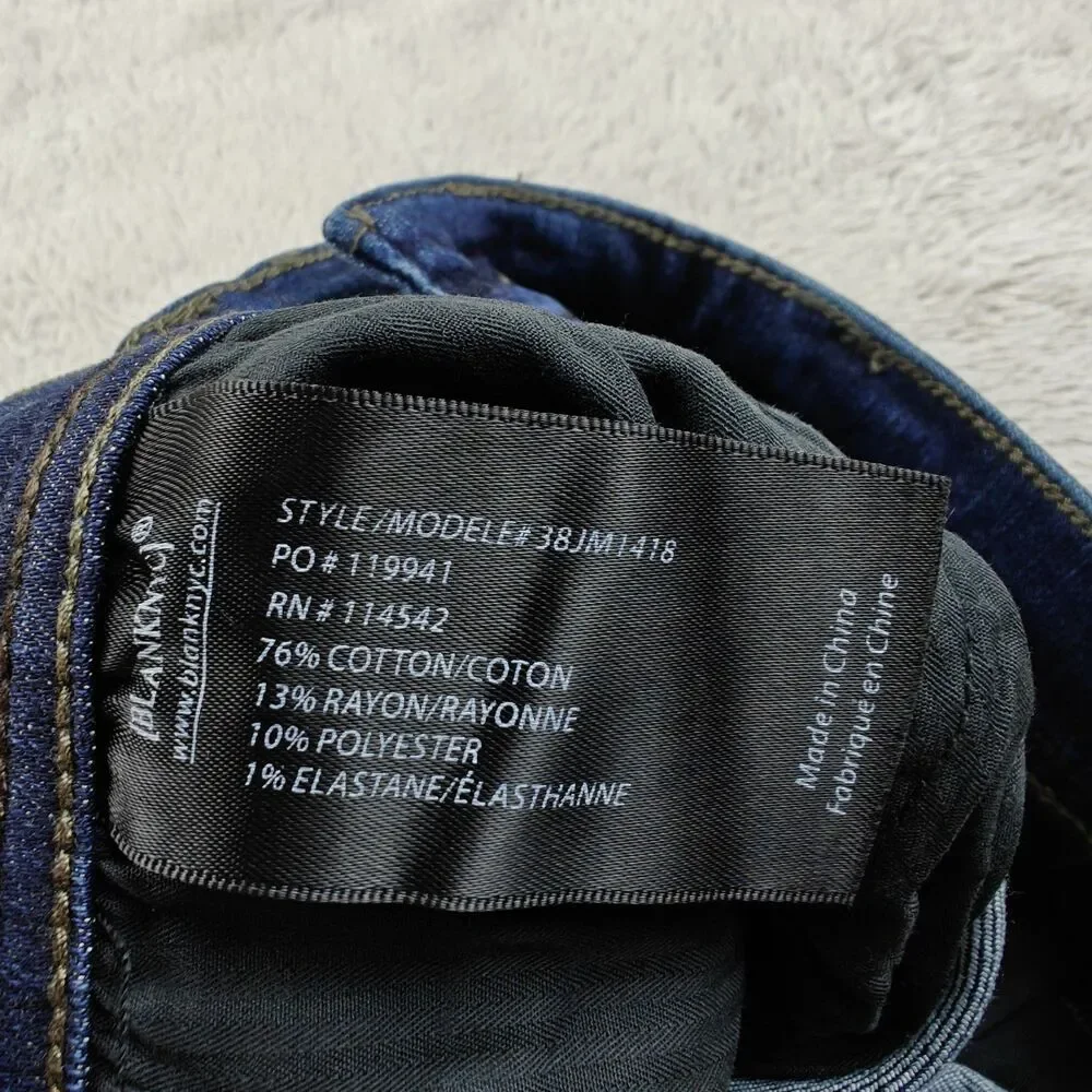 BlankNYC Stanton Jeans Men's 32x32 Dark Mid Blue Straight Leg Stretchy